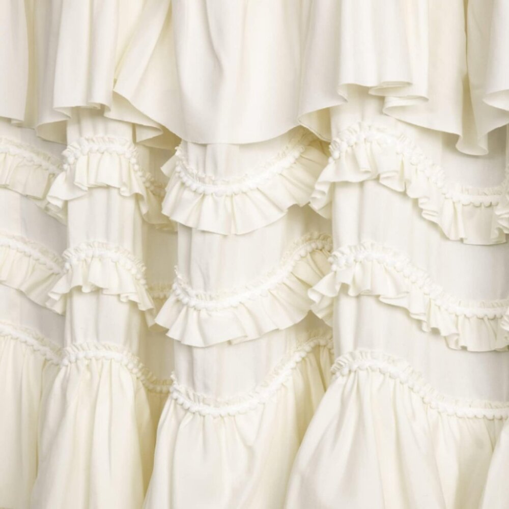 New Lush Decor Ivory Ruffle Window Panel, Curtain - Picture 2 of 5